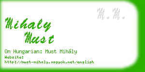 mihaly must business card