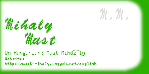 mihaly must business card